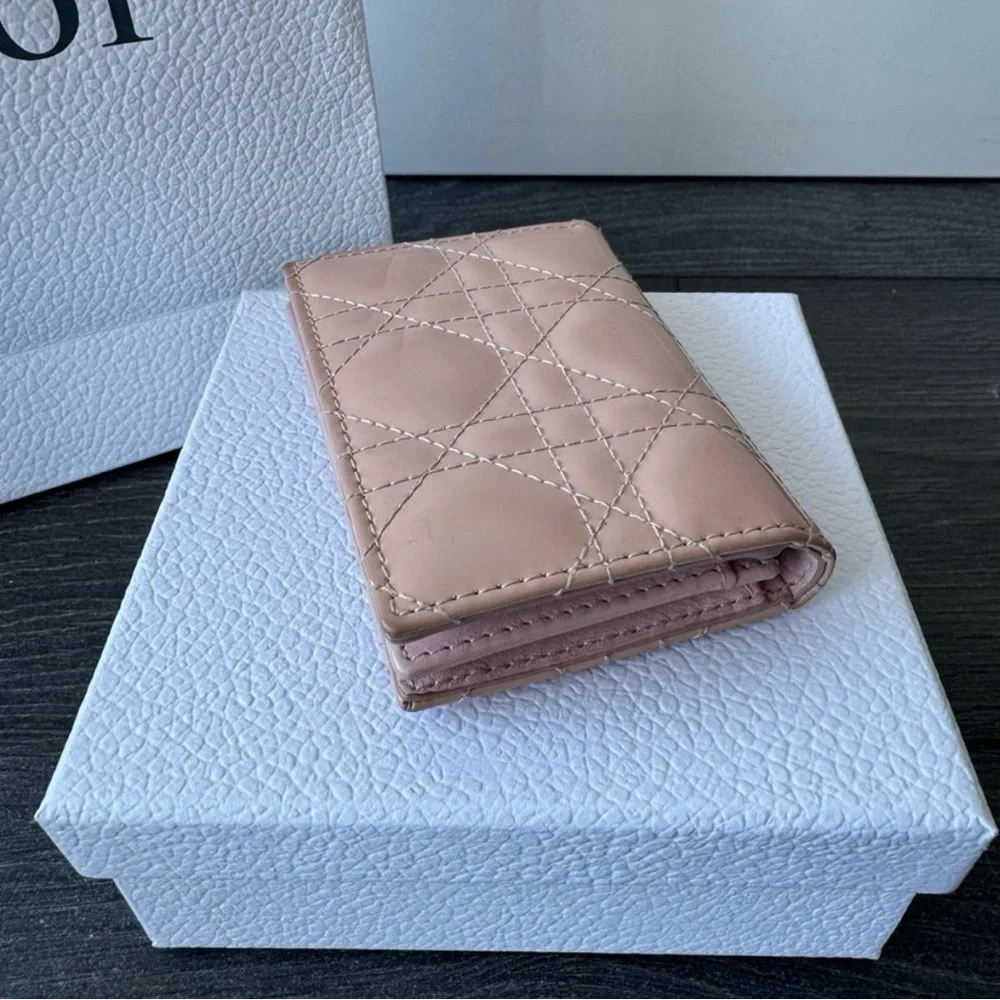 Lady Dior Pink Wallet with Card Holder - Picture 3 of 4